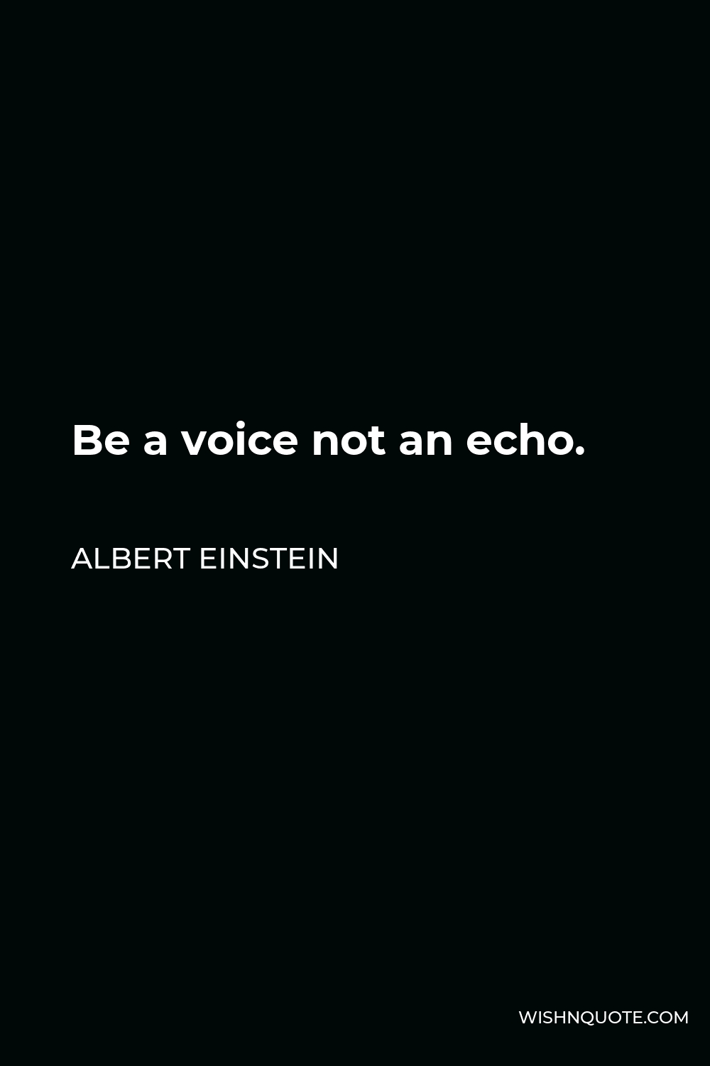 Albert Einstein Quote - Be a voice not an echo.