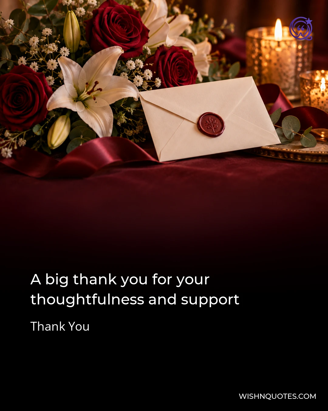 A big thank you for your thoughtfulness and support