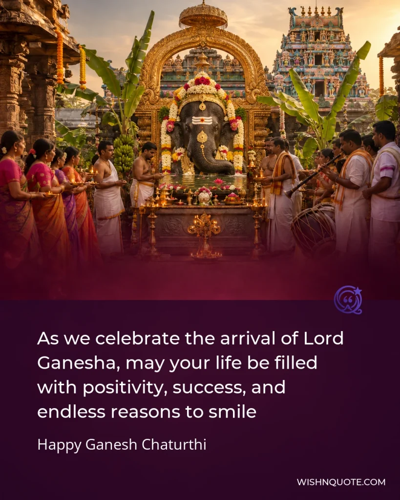As we celebrate the arrival of Lord Ganesha, may your life be filled with positivity, success, and endless reasons to smile