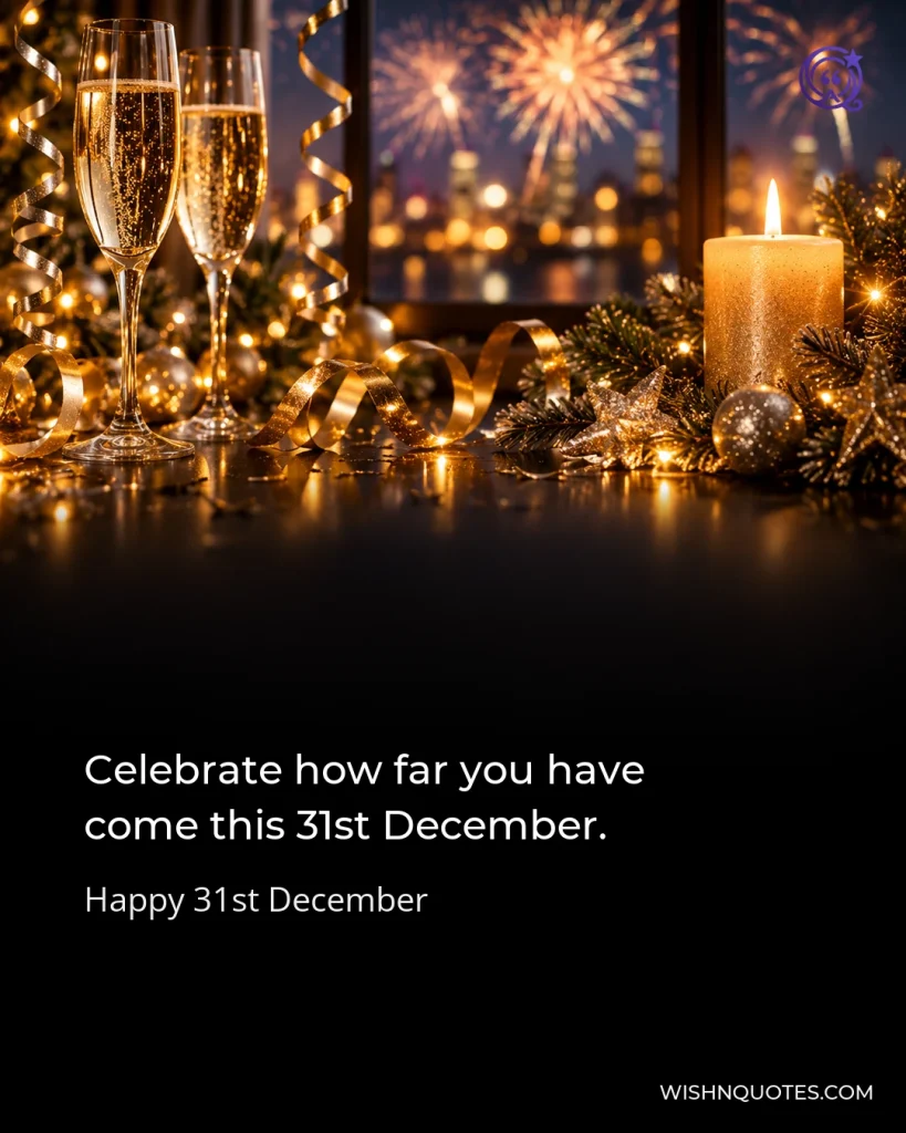 Celebrate how far you have come this 31st December.