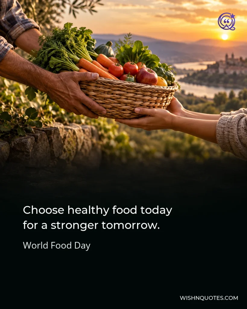 Choose healthy food today for a stronger tomorrow.