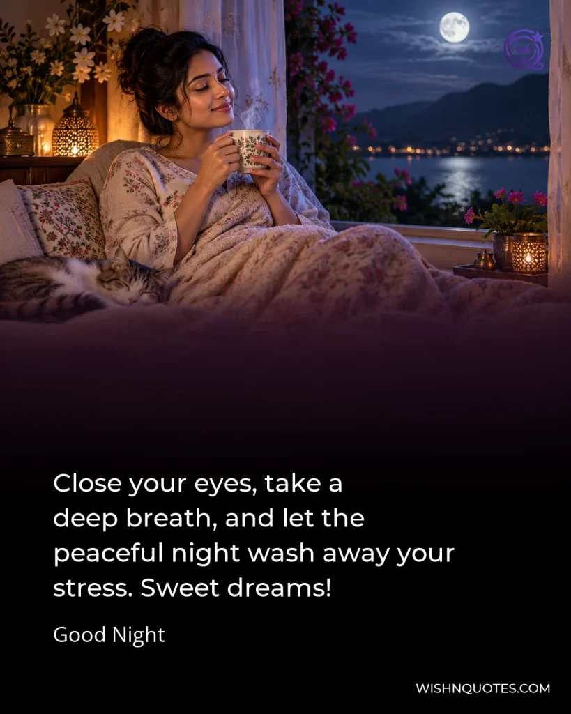Close your eyes, take a deep breath, and let the peaceful night wash away your stress. Sweet dreams! 