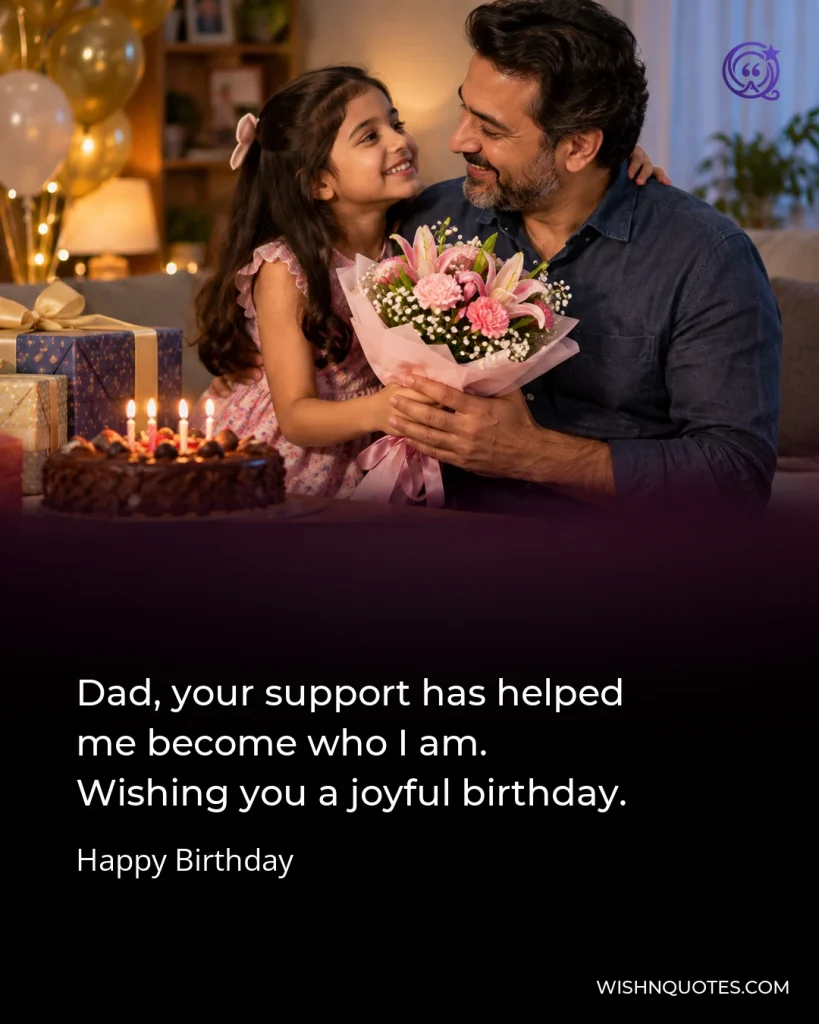 Dad, your support has helped me become who I am. Wishing you a joyful birthday.