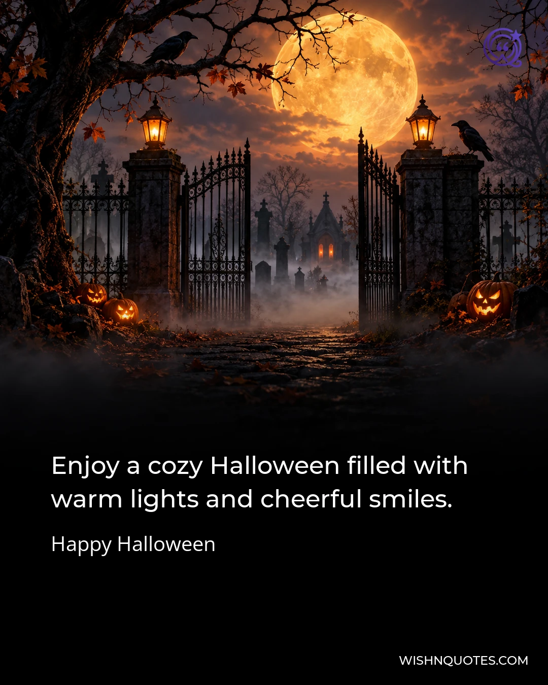 Enjoy a cozy Halloween filled with warm lights and cheerful smiles.