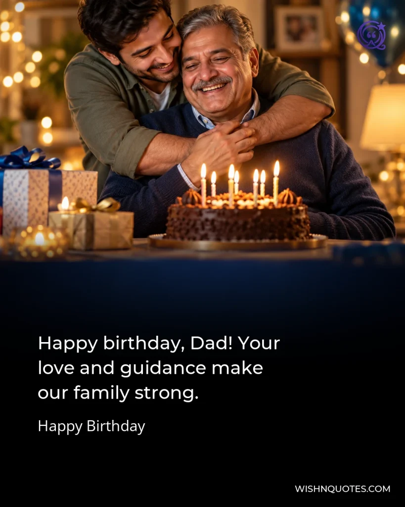 Happy birthday, Dad! Your love and guidance make our family strong.