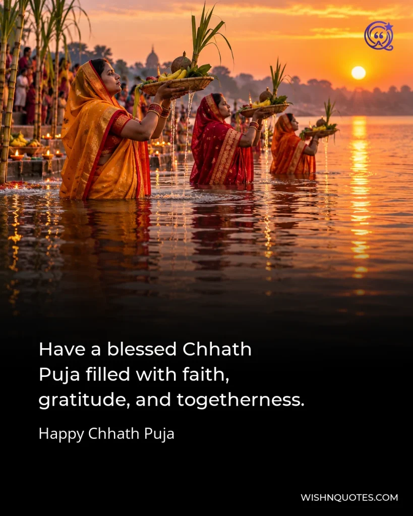Have a blessed Chhath Puja filled with faith, gratitude, and togetherness.