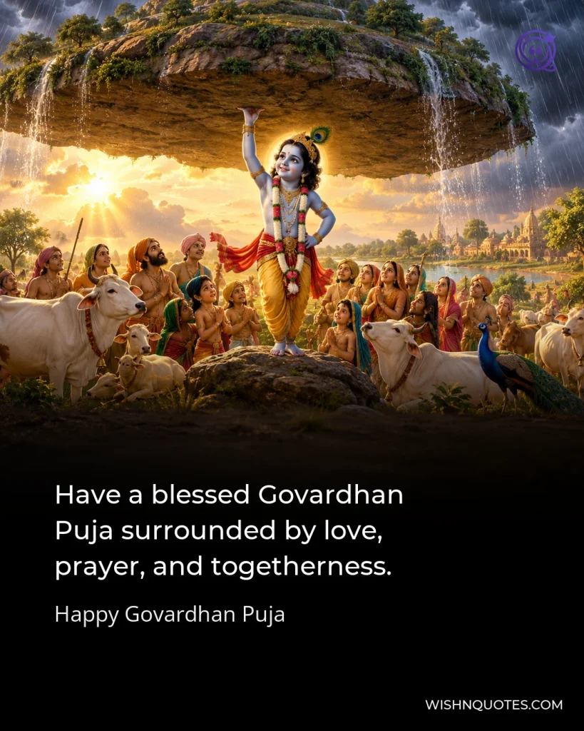 Have a blessed Govardhan Puja surrounded by love, prayer, and togetherness.