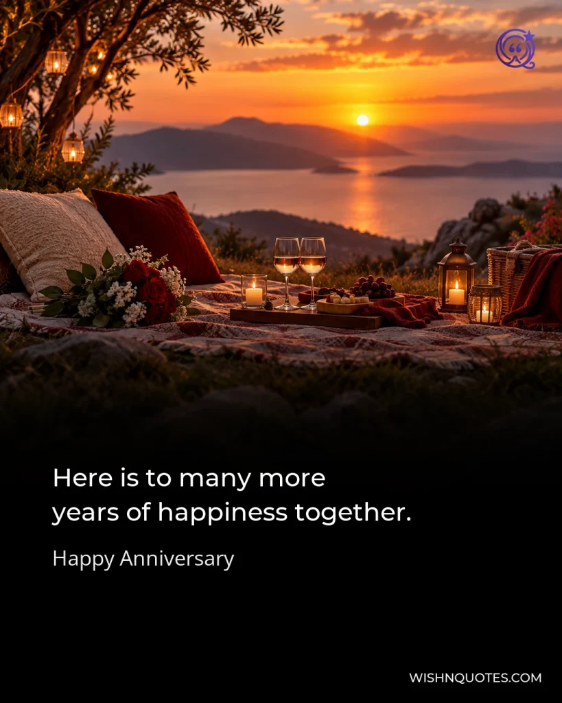 Here is to many more years of happiness together.