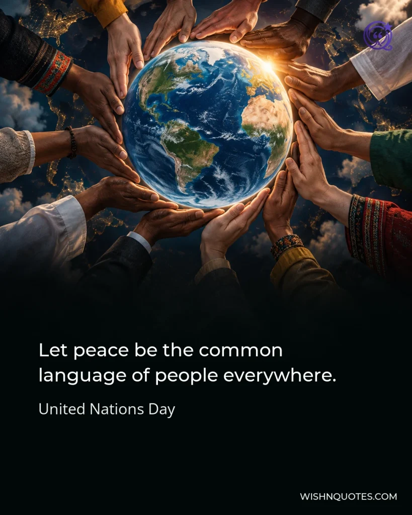 Let peace be the common language of people everywhere.