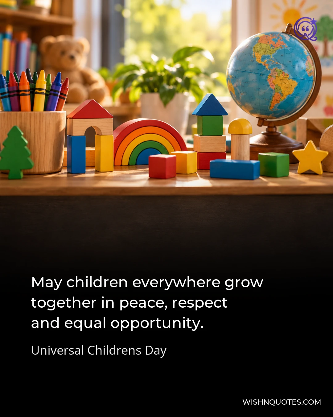 May children everywhere grow together in peace, respect and equal opportunity.