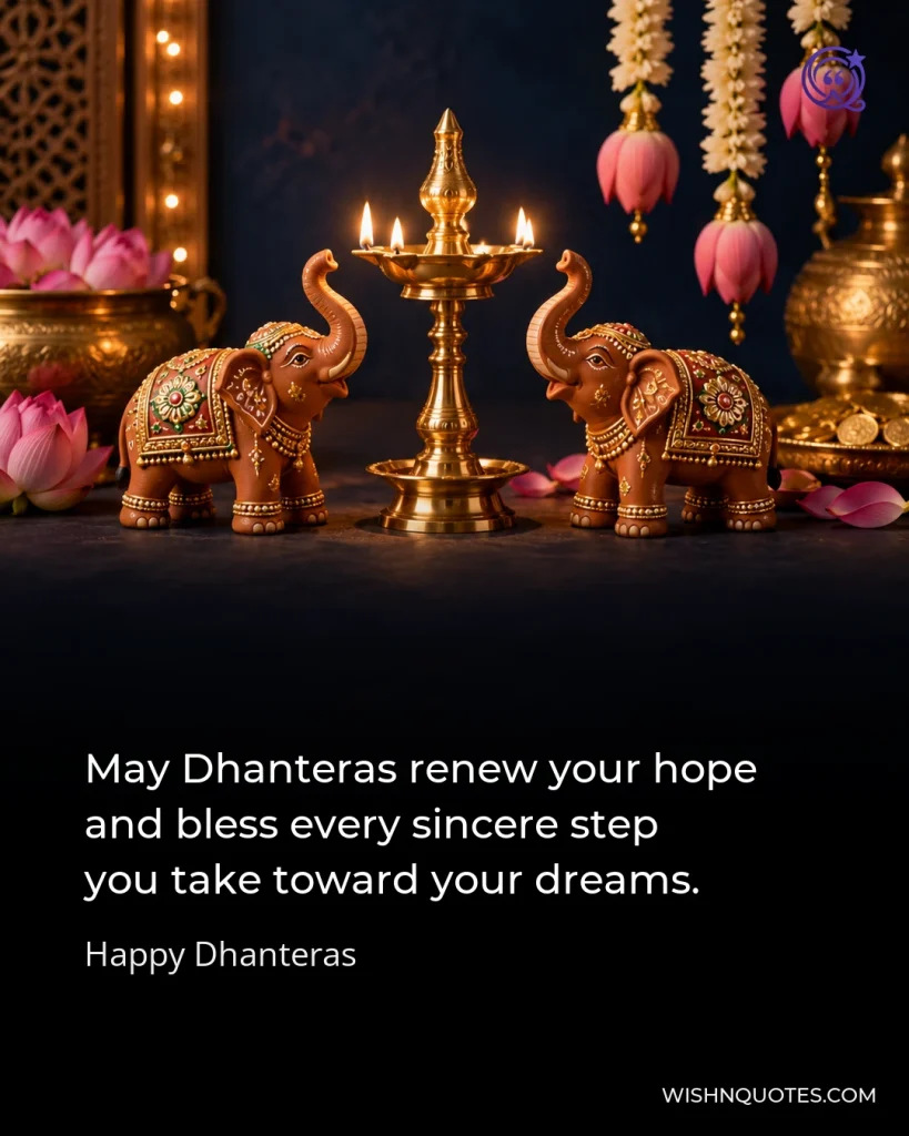 May Dhanteras renew your hope and bless every sincere step you take toward your dreams.
