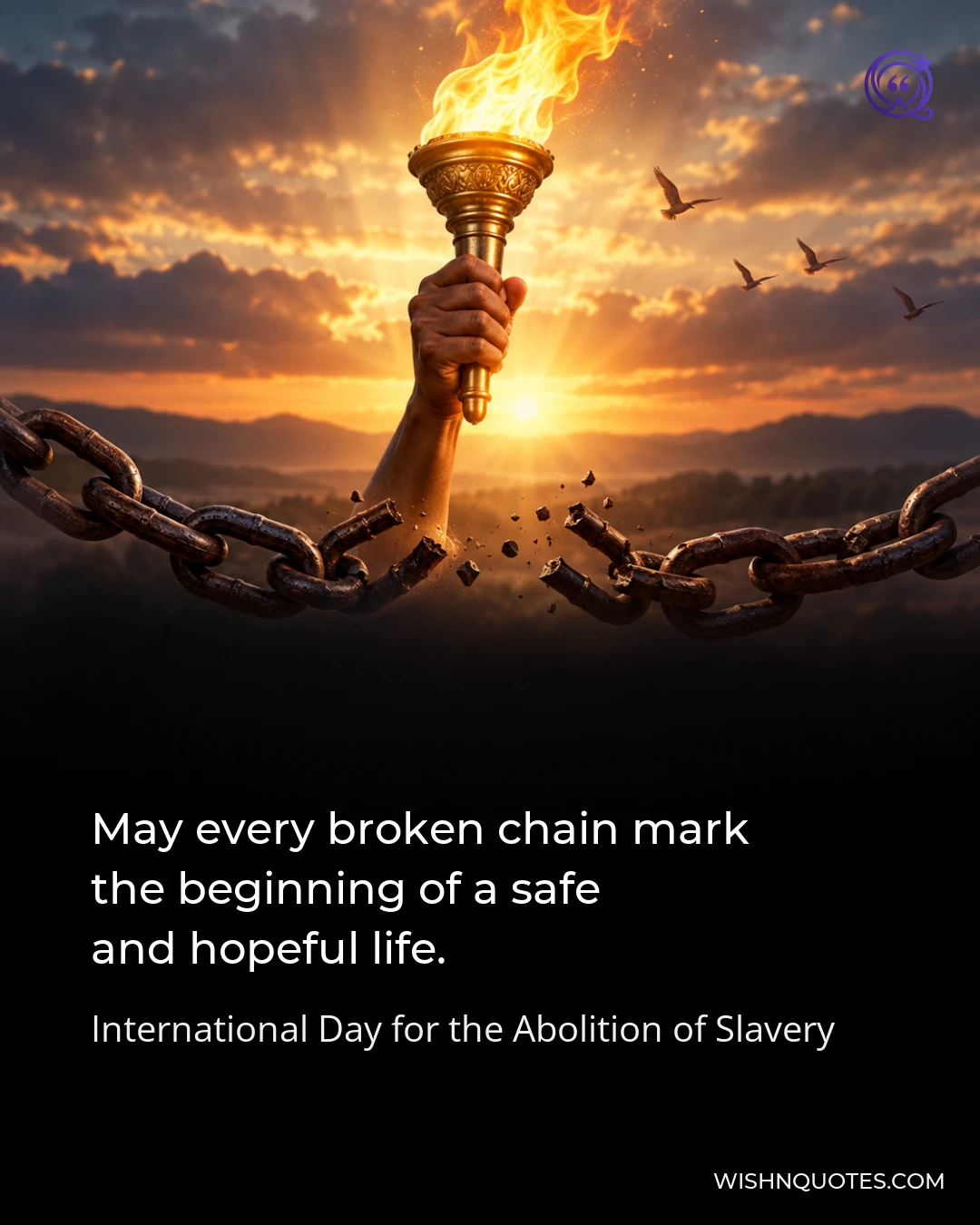 May every broken chain mark the beginning of a safe and hopeful life.