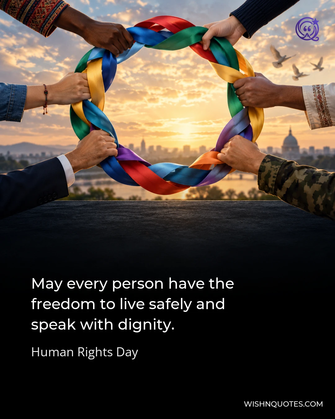 May every person have the freedom to live safely and speak with dignity.