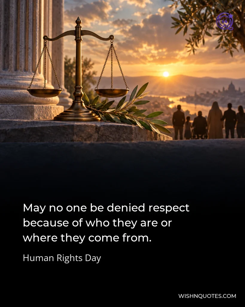 May no one be denied respect because of who they are or where they come from.