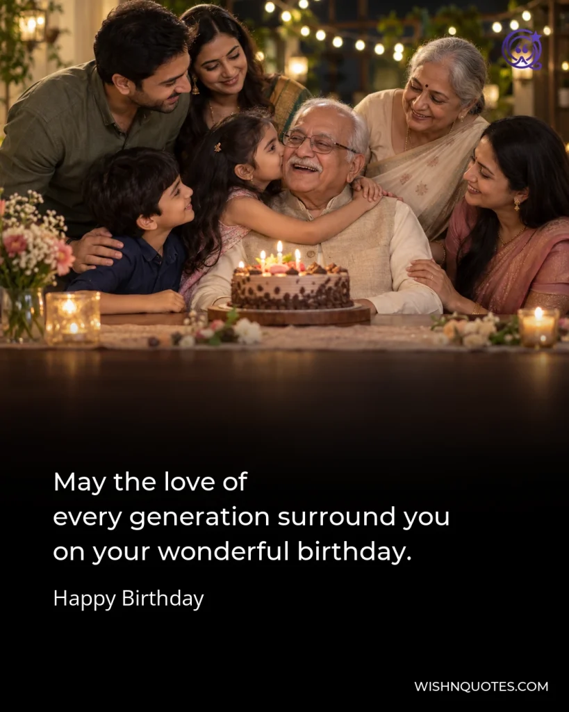 May the love of every generation surround you on your wonderful birthday.