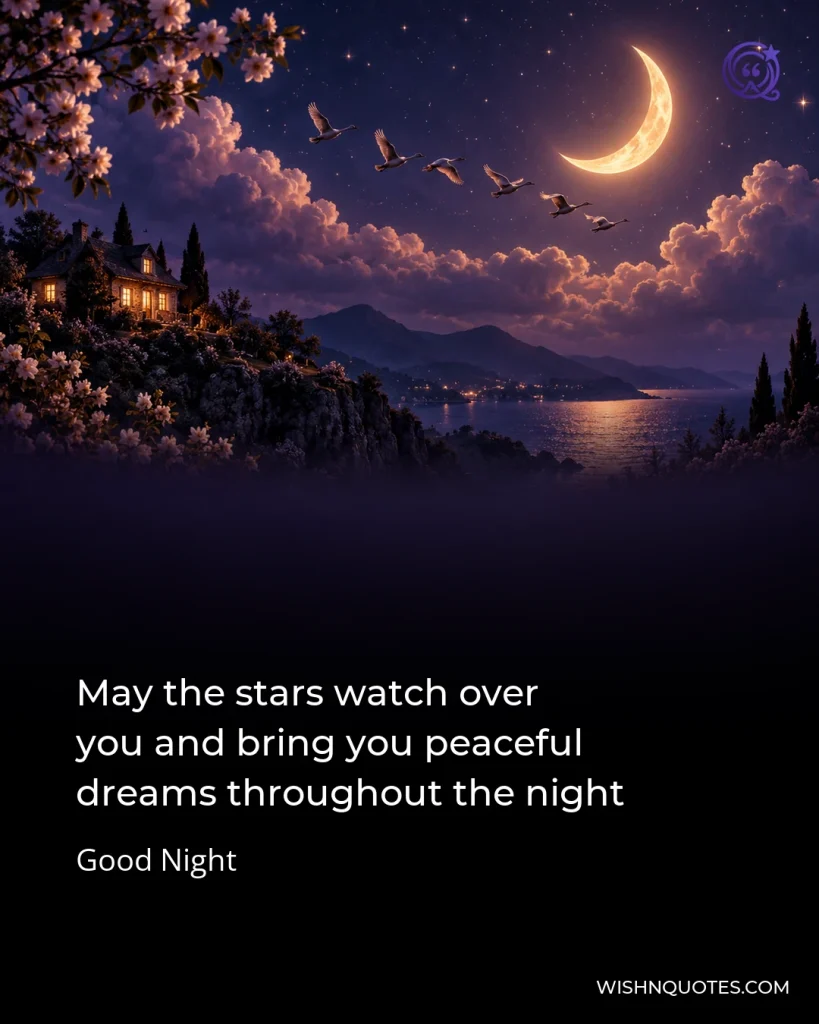 May the stars watch over you and bring you peaceful dreams throughout the night
