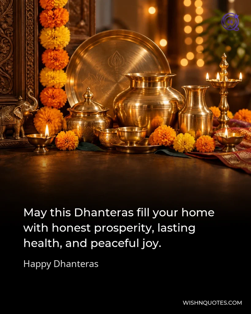 May this Dhanteras fill your home with honest prosperity, lasting health, and peaceful joy.