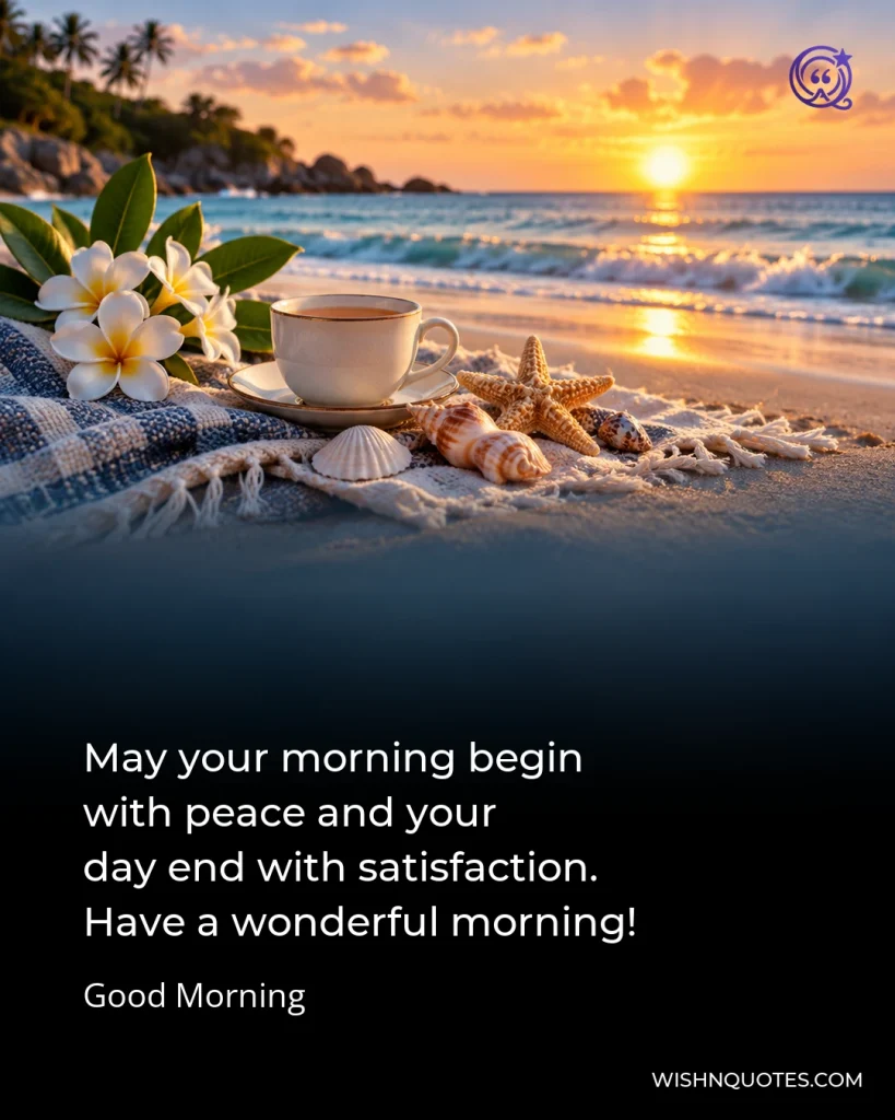 May your morning begin with peace and your day end with satisfaction. Have a wonderful morning!