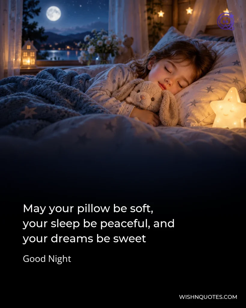 May your pillow be soft, your sleep be peaceful, and your dreams be sweet