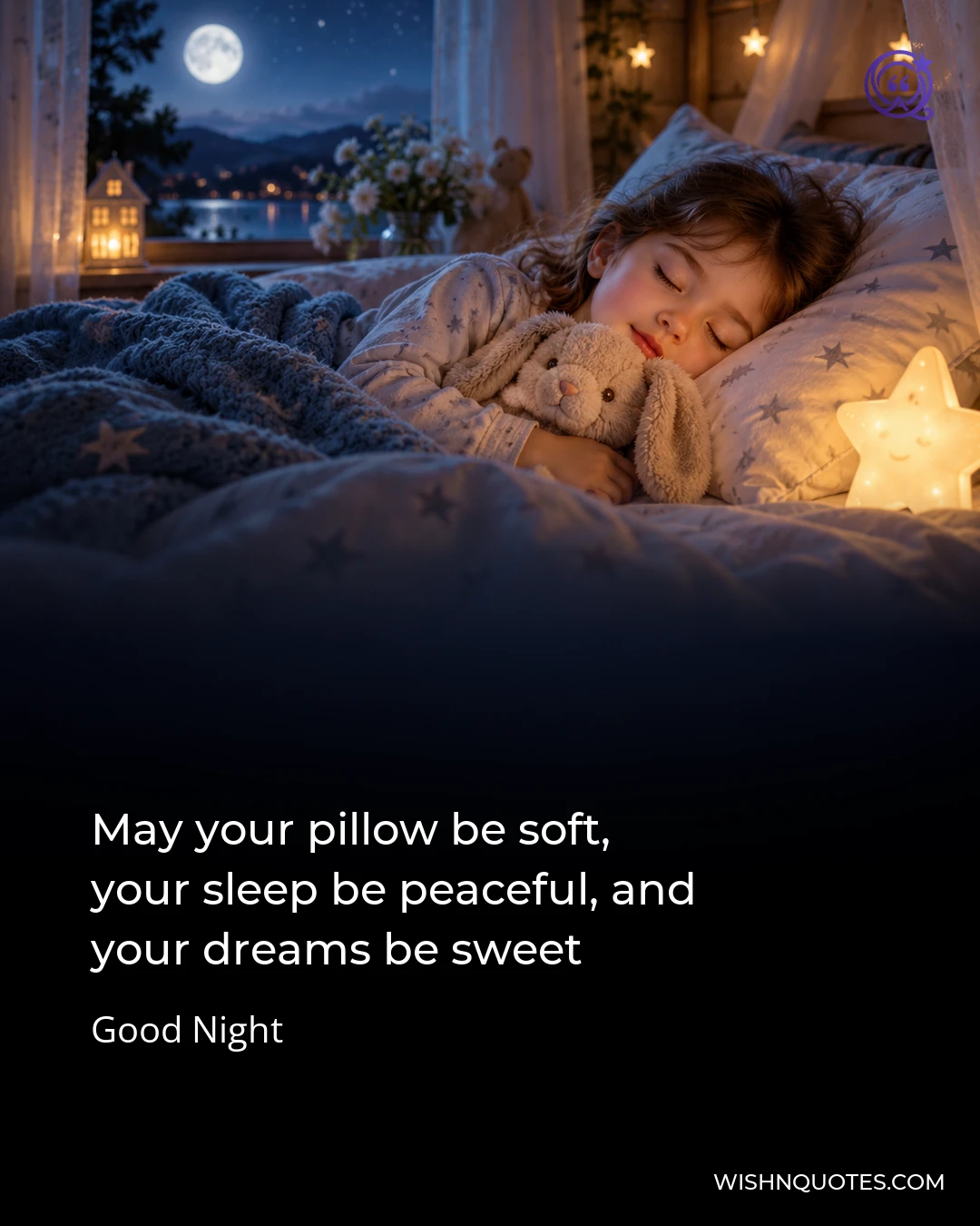 May your pillow be soft, your sleep be peaceful, and your dreams be sweet