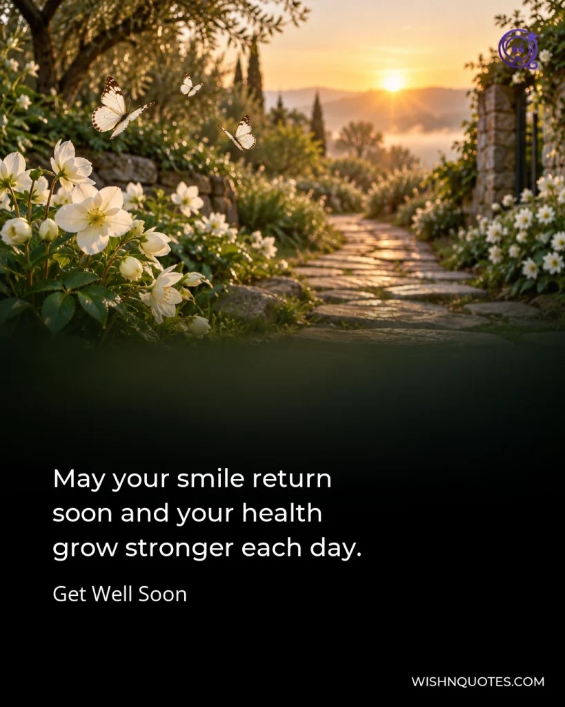 May your smile return soon and your health grow stronger each day.