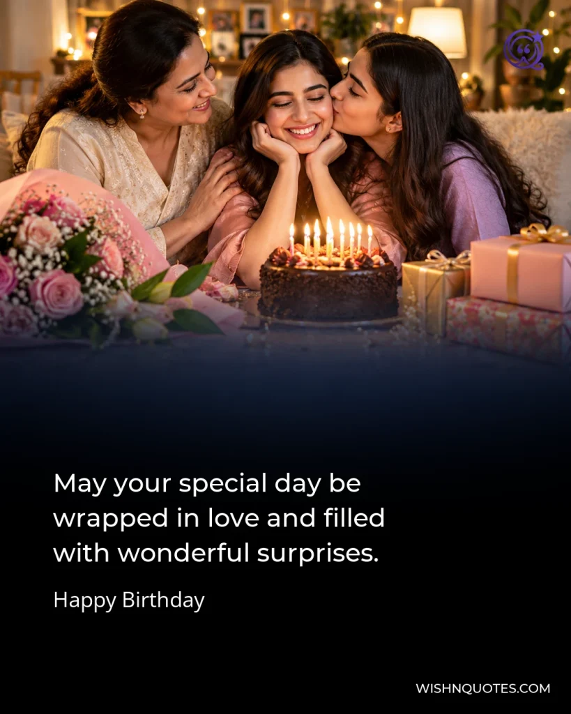 May your special day be wrapped in love and filled with wonderful surprises.