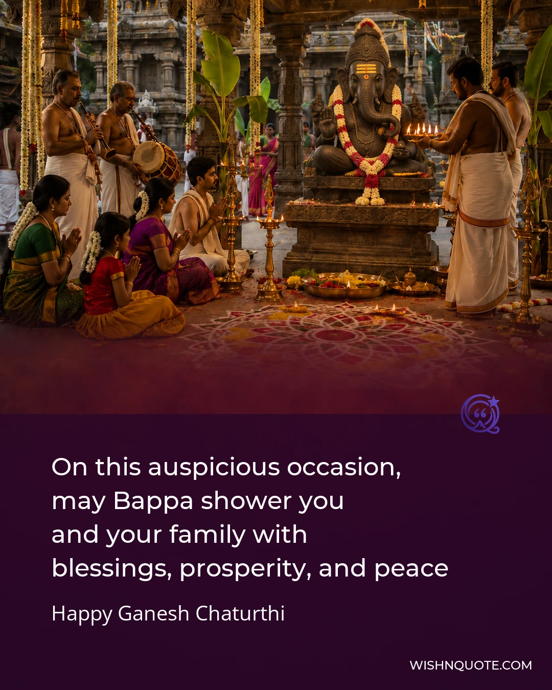 On this auspicious occasion, may Bappa shower you and your family with blessings, prosperity, and peace
