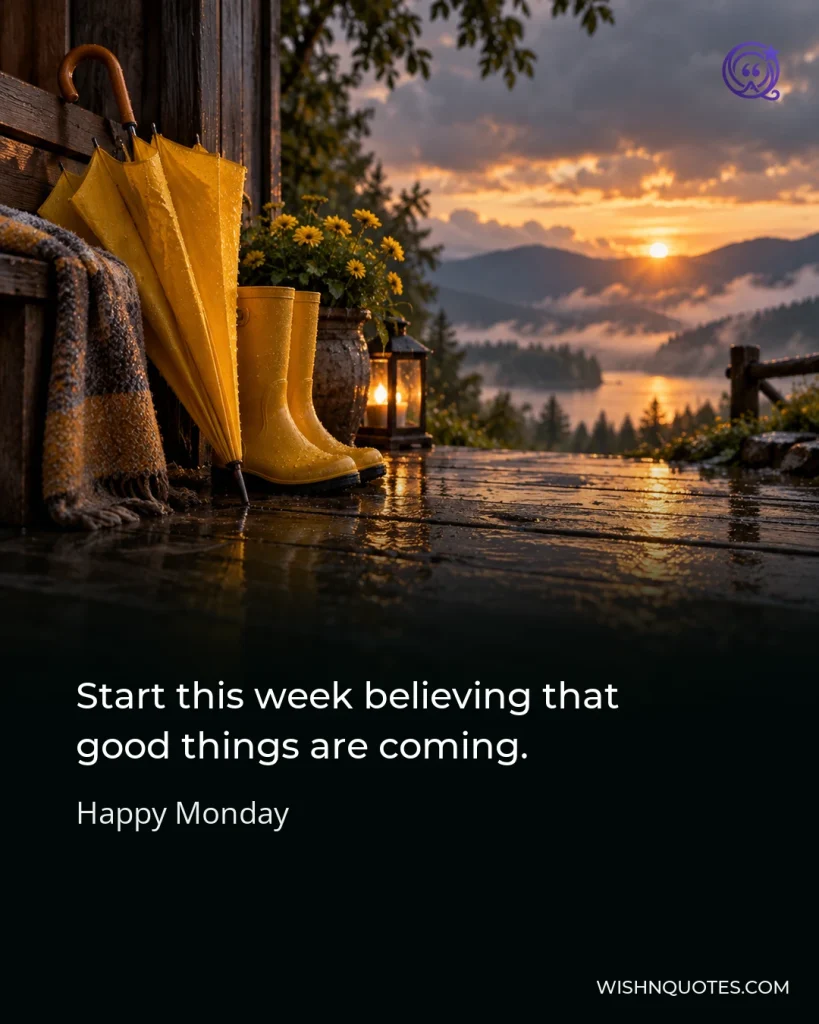 Start this week believing that good things are coming.