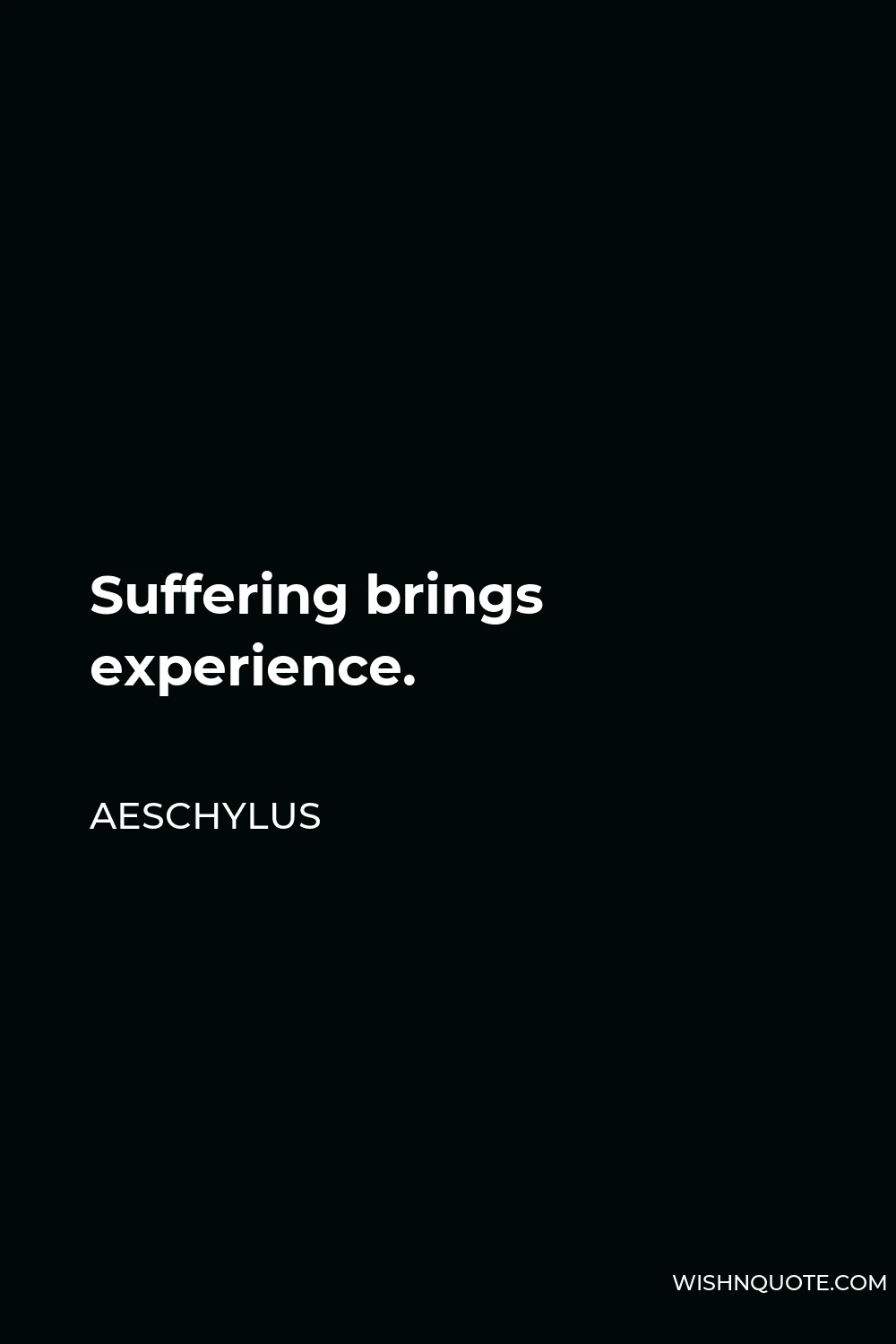 Aeschylus Quote - Suffering brings experience.