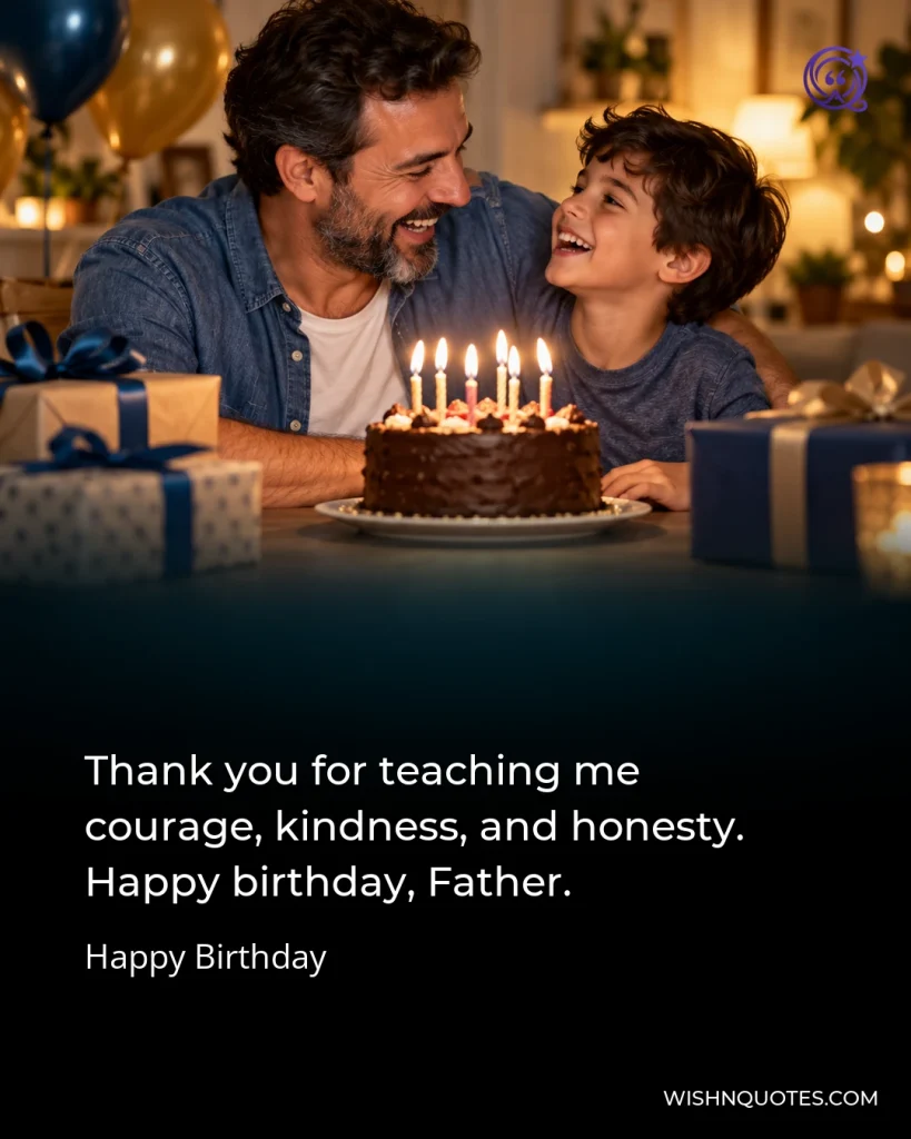 Thank you for teaching me courage, kindness, and honesty. Happy birthday, Father.