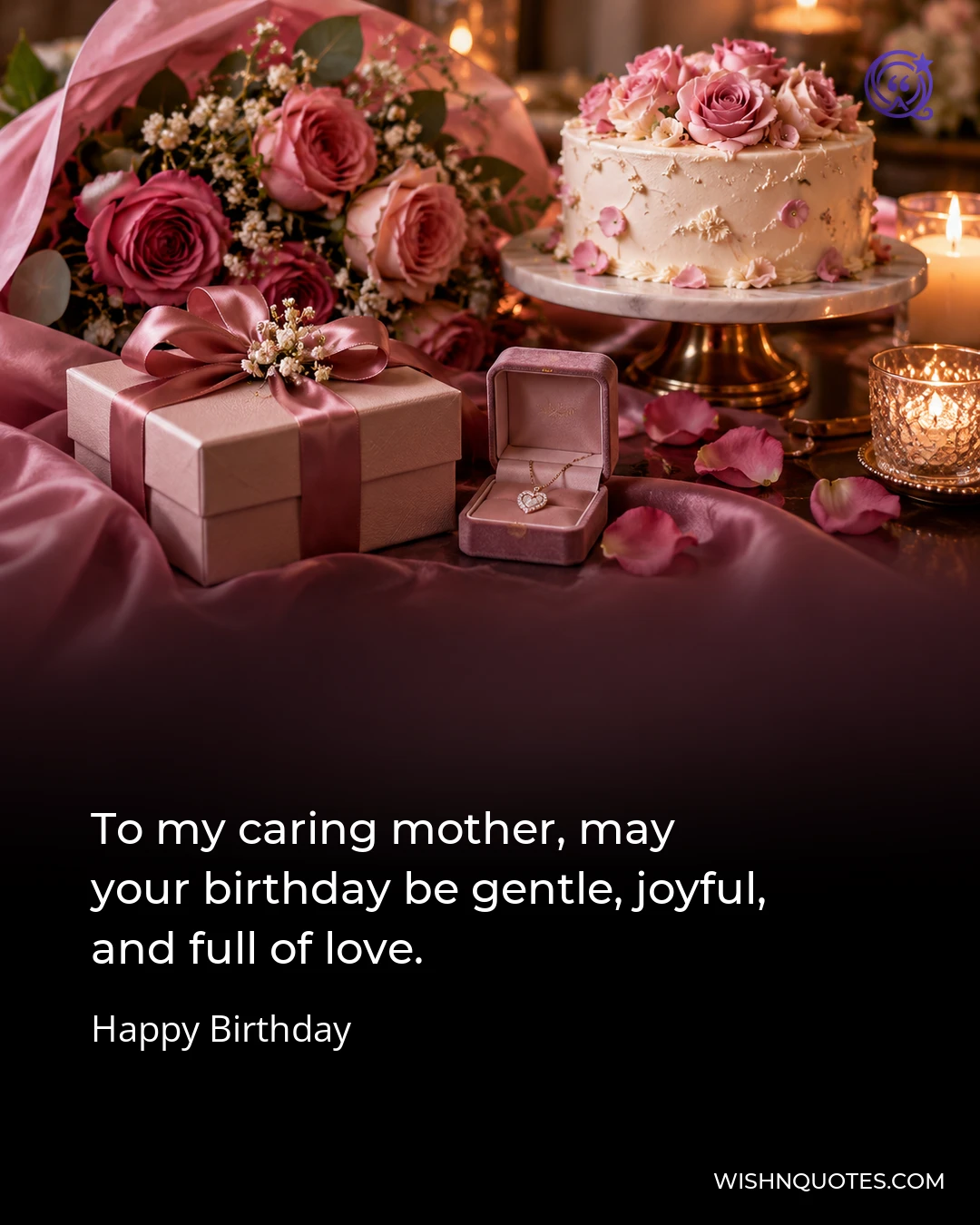 To my caring mother, may your birthday be gentle, joyful, and full of love.
