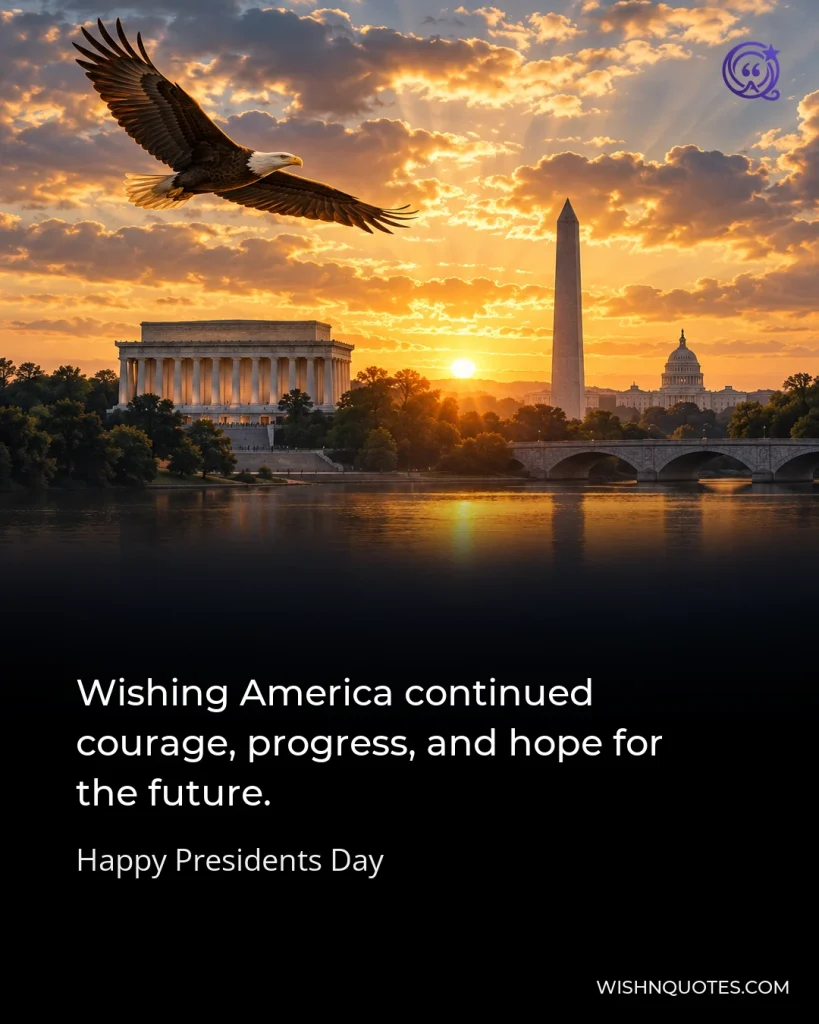 Wishing America continued courage, progress, and hope for the future.