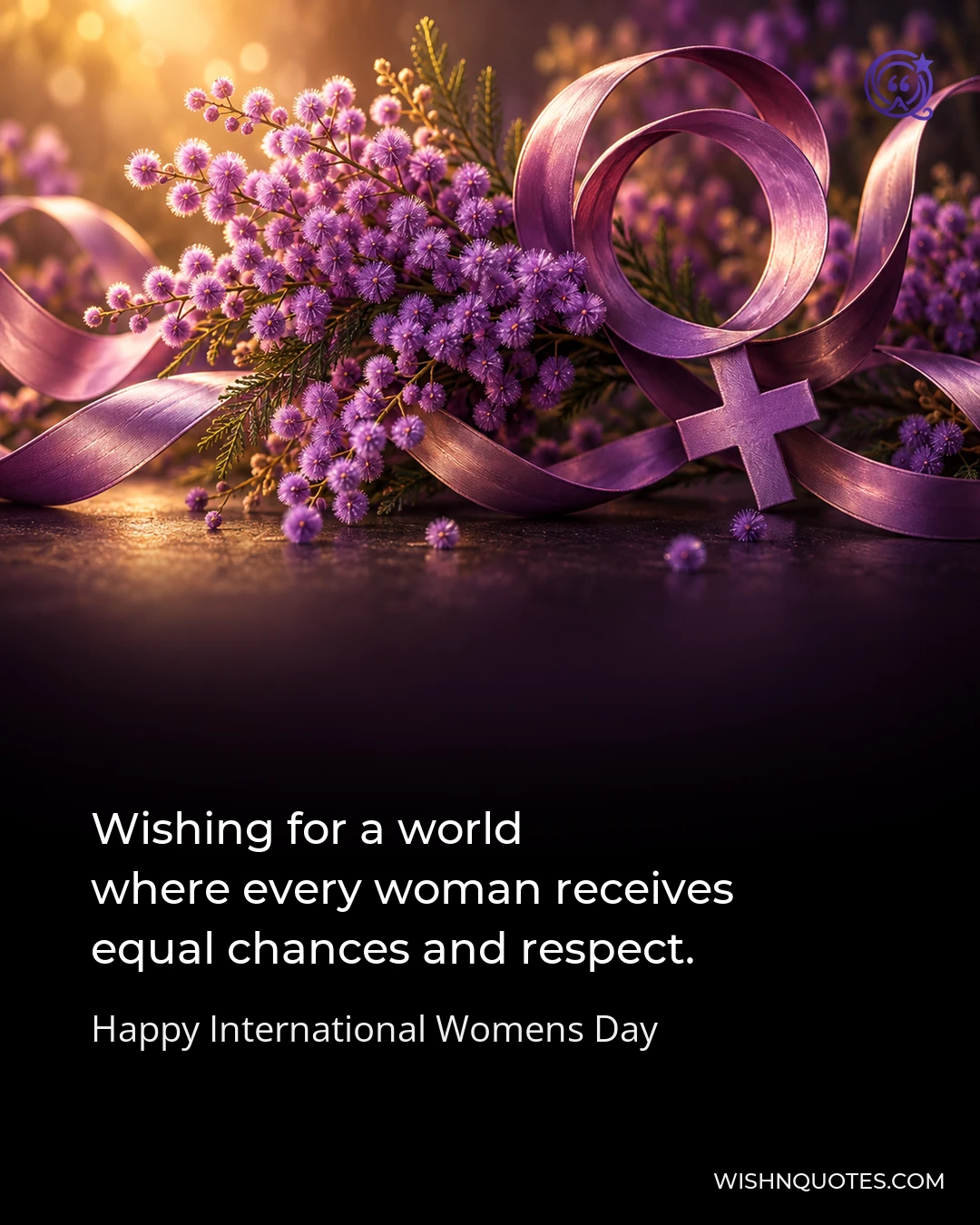 Wishing for a world where every woman receives equal chances and respect.