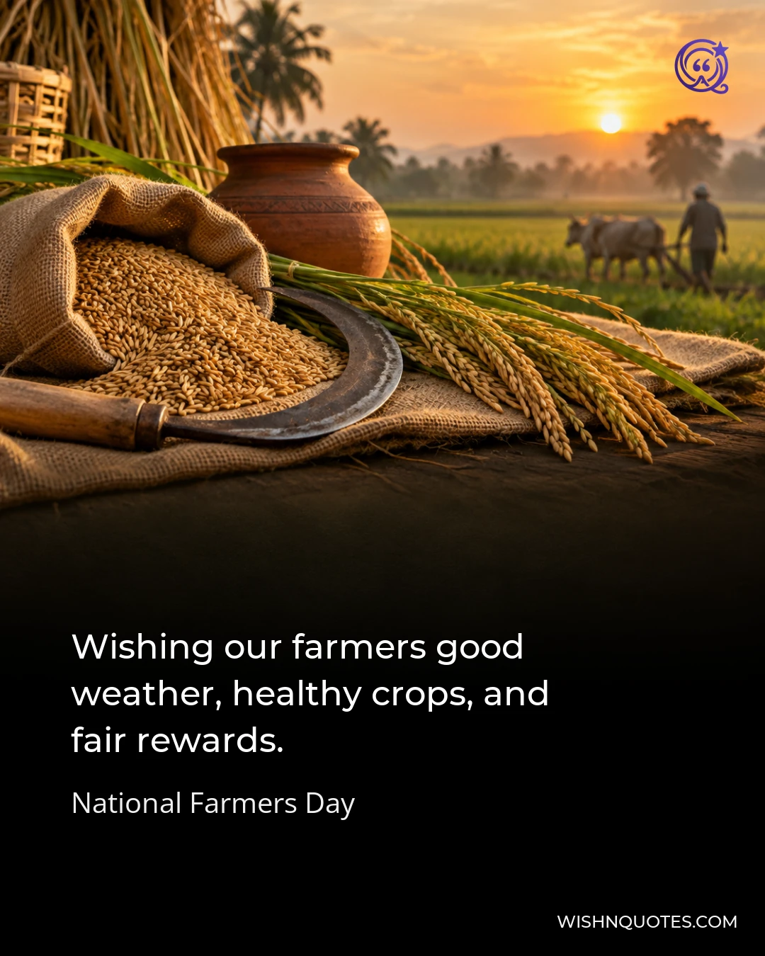 Wishing our farmers good weather, healthy crops, and fair rewards.