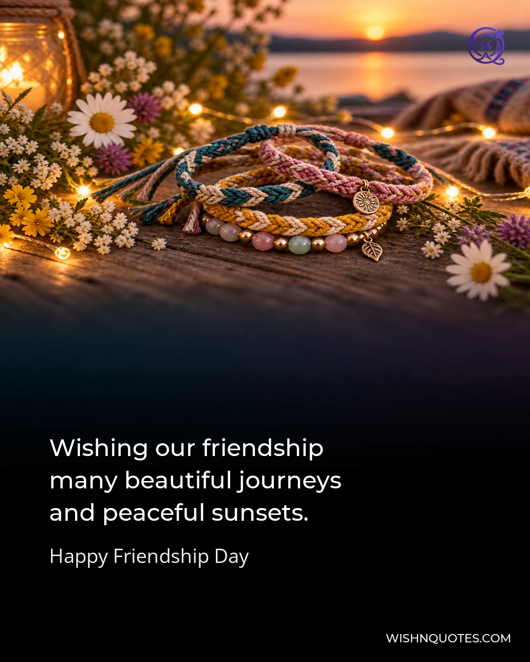 Wishing our friendship many beautiful journeys and peaceful sunsets.