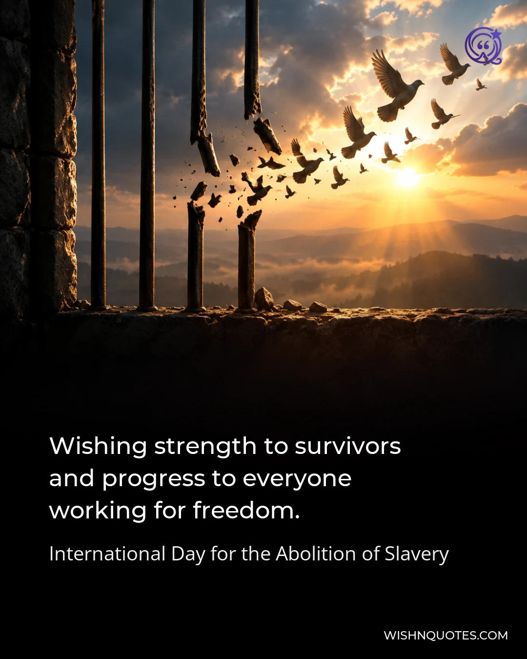 Wishing strength to survivors and progress to everyone working for freedom.