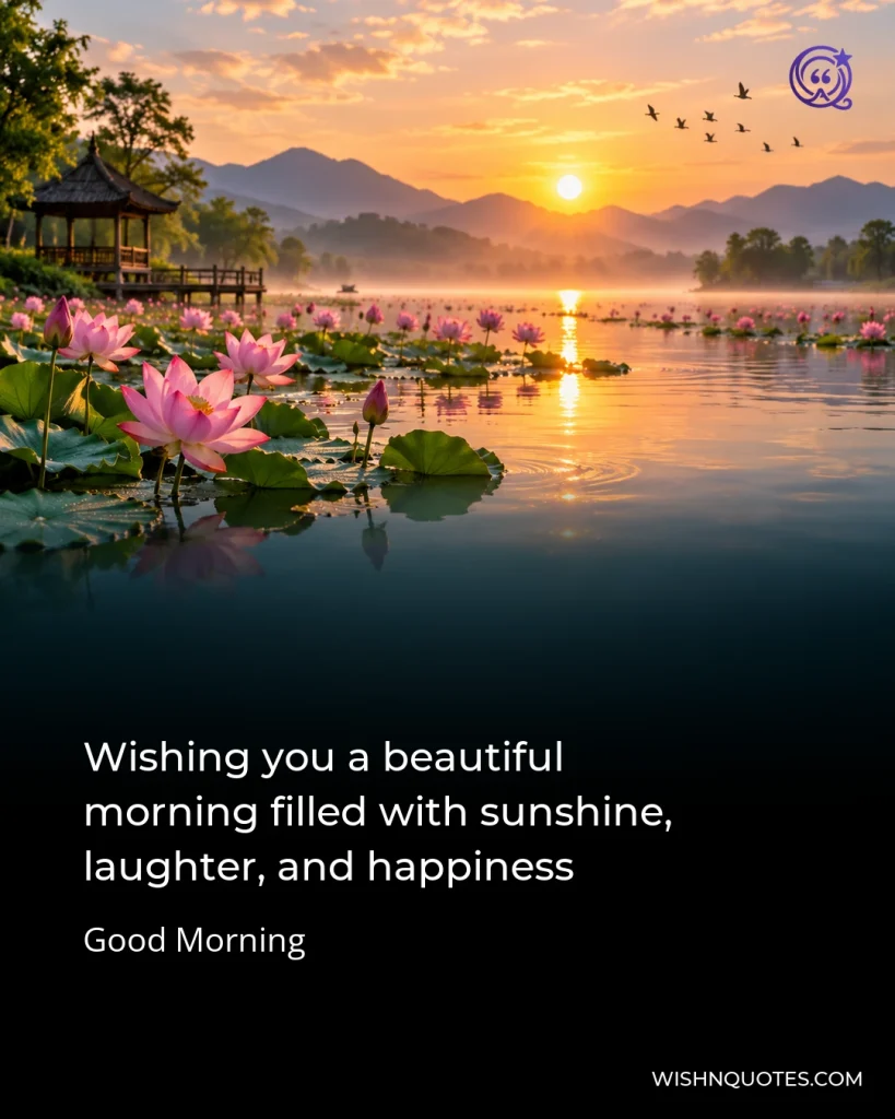 Wishing you a beautiful morning filled with sunshine, laughter, and happiness
