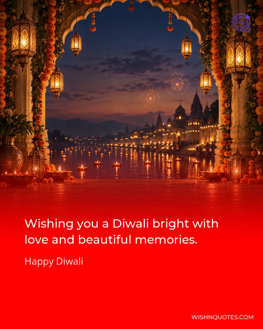 Wishing you a Diwali bright with love and beautiful memories.