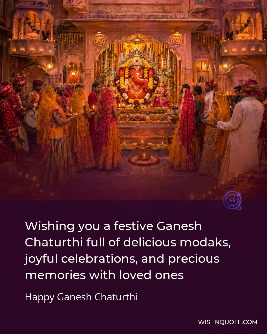 Wishing you a festive Ganesh Chaturthi full of delicious modaks, joyful celebrations, and precious memories with loved ones