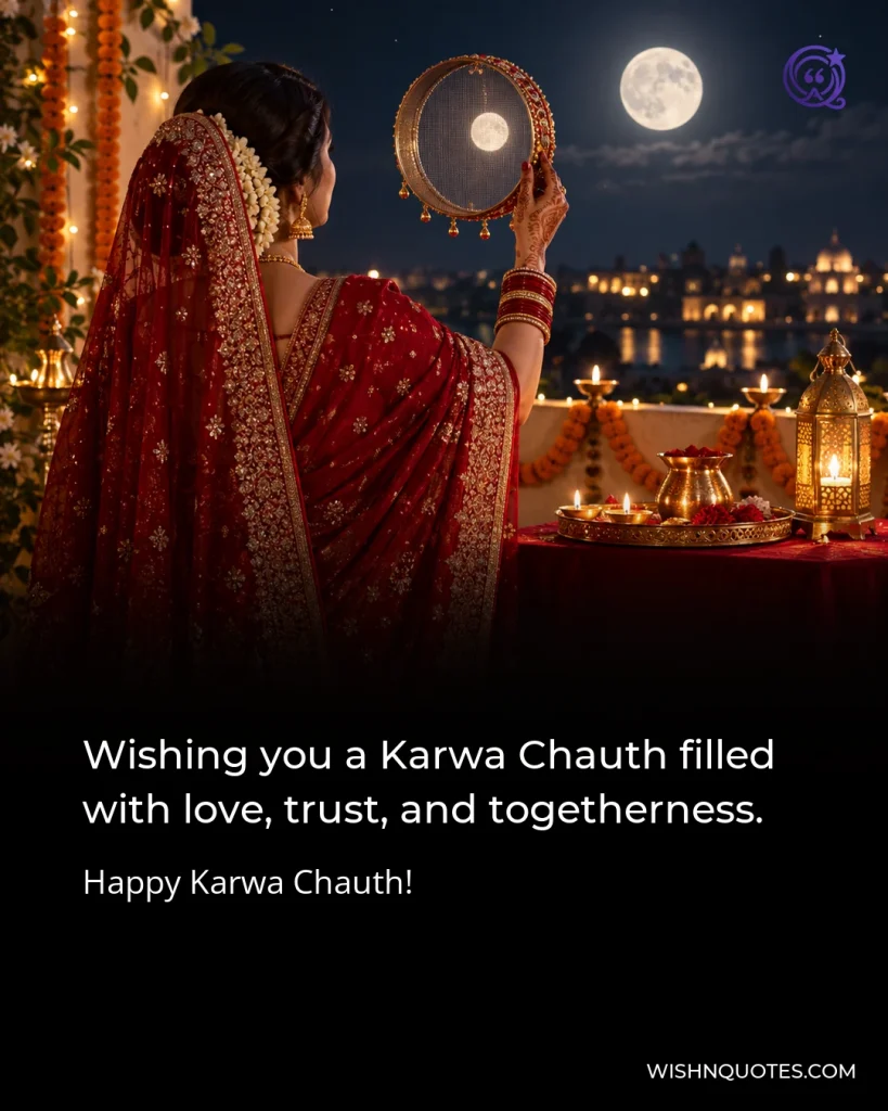 Wishing you a Karwa Chauth filled with love, trust, and togetherness.