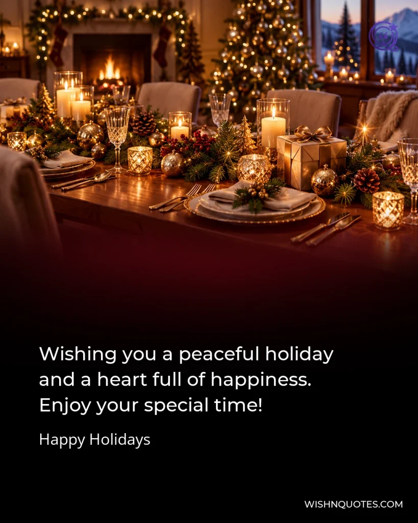 Wishing you a peaceful holiday and a heart full of happiness. Enjoy your special time!