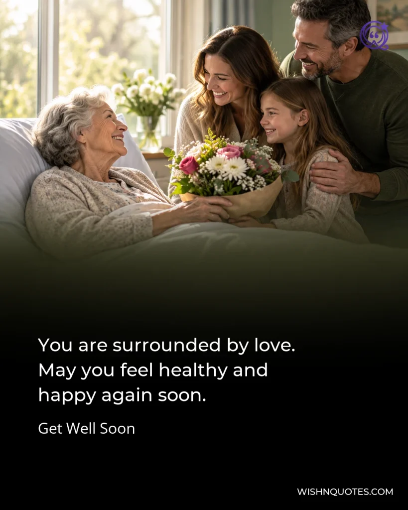 You are surrounded by love. May you feel healthy and happy again soon.