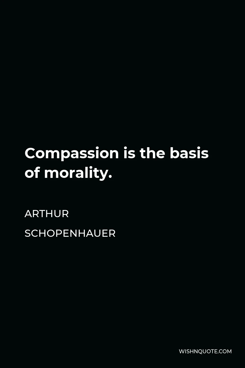 Arthur Schopenhauer Quote - Compassion is the basis of morality.