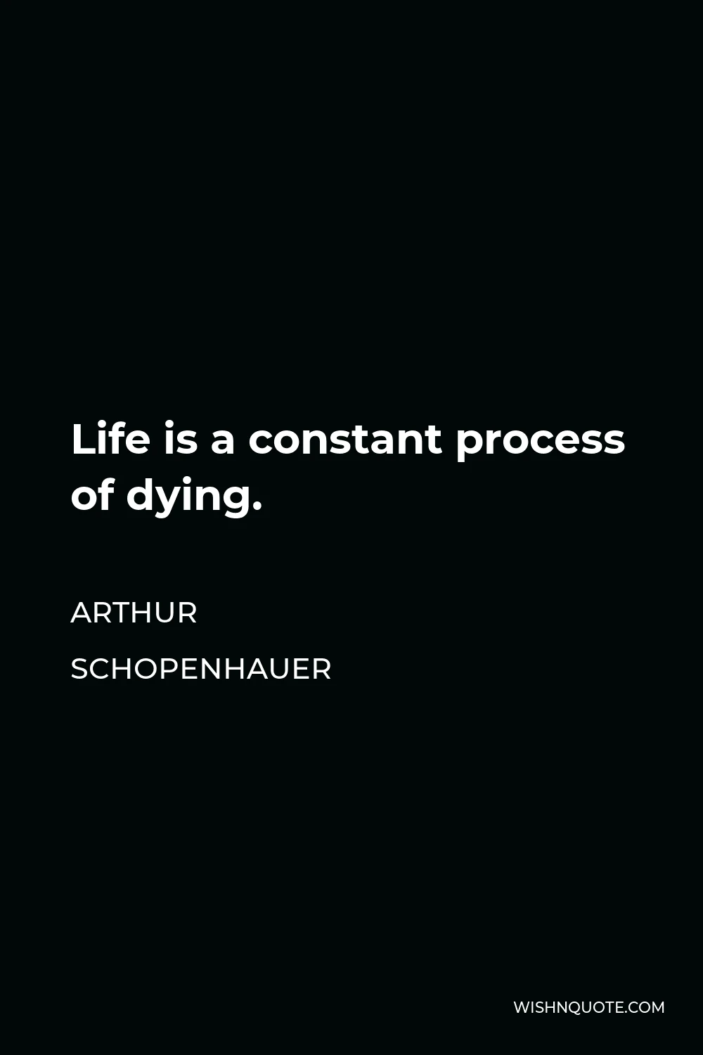 Arthur Schopenhauer Quote - Life is a constant process of dying.