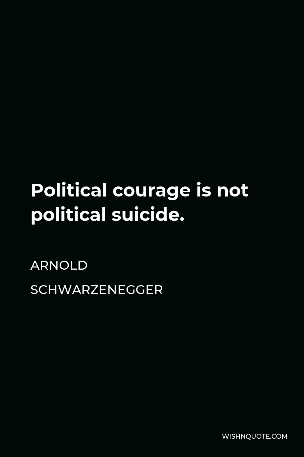 Arnold Schwarzenegger Quote - Political courage is not political suicide.