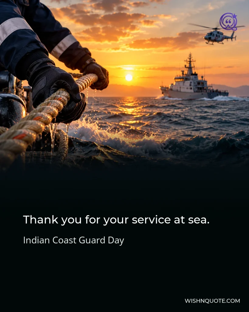 Thank you for your service at sea.