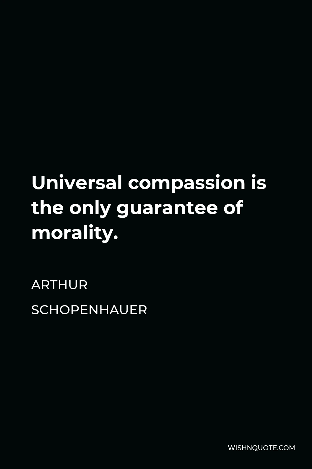 Arthur Schopenhauer Quote - Universal compassion is the only guarantee of morality.